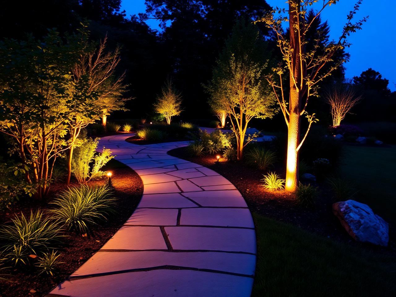 Curved Driveway Lighting